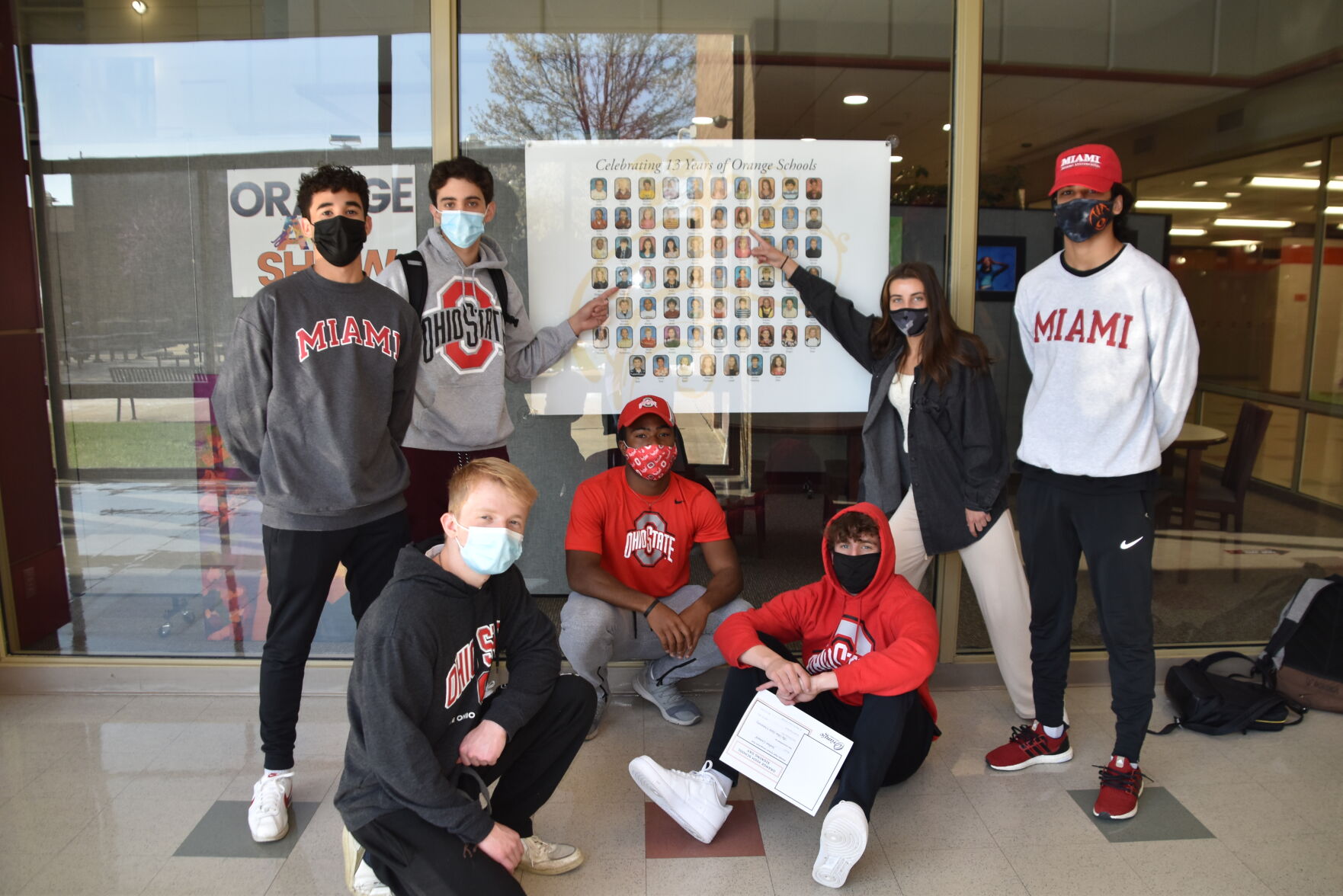 Showing off their school spirit